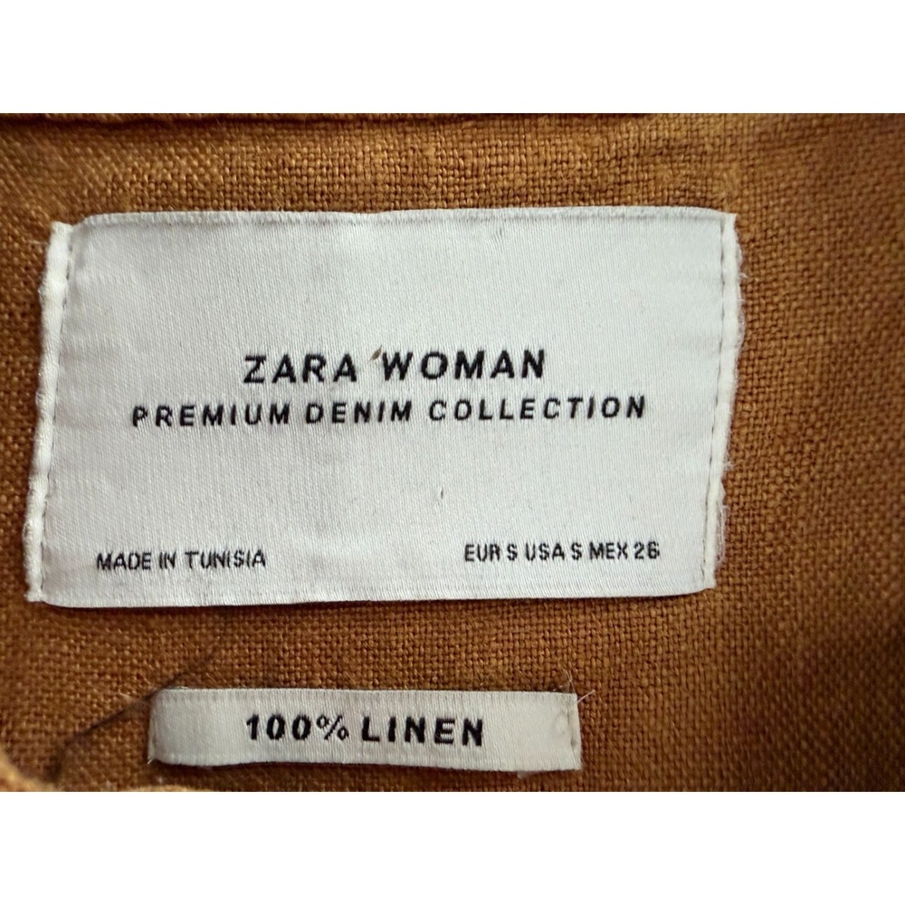Zara Dress Womens S Tunic 100% Linen Lagenlook Desert Minimalist Coastal Grandma - Picture 11 of 12